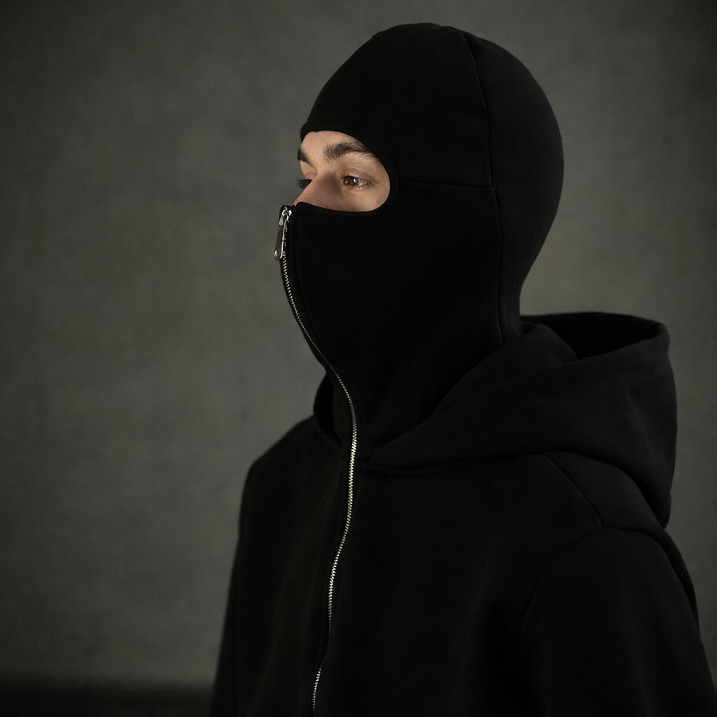 Hoodie Balaclava Zip Doble Capucha