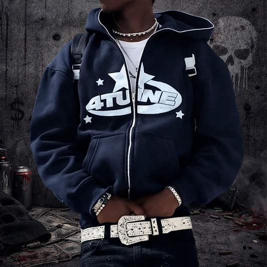 Sudadera Zip 4TUNE Star Morada