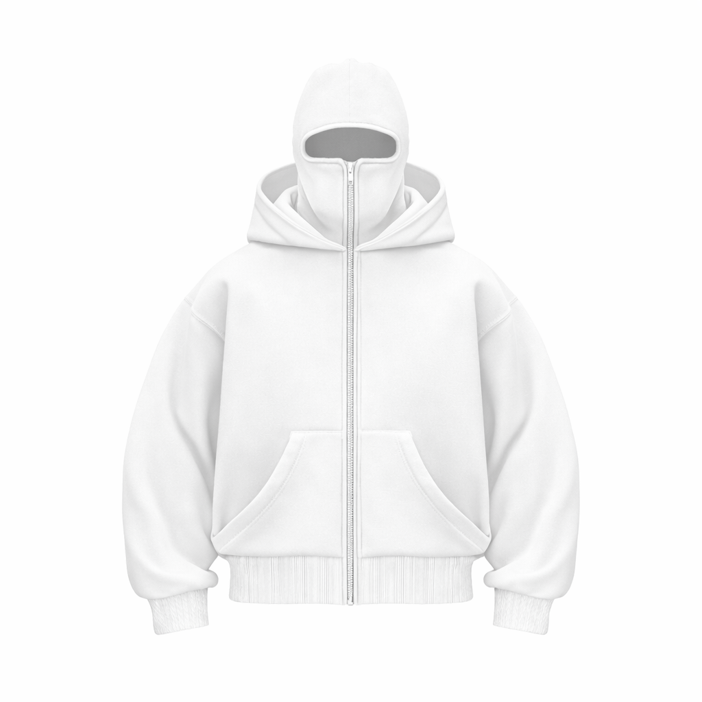 Hoodie Balaclava Zip Doble Capucha