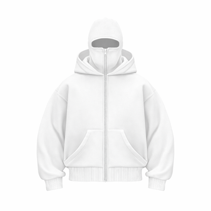 Hoodie Balaclava Zip Doble Capucha