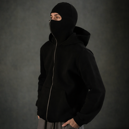 Hoodie Balaclava Zip Doble Capucha