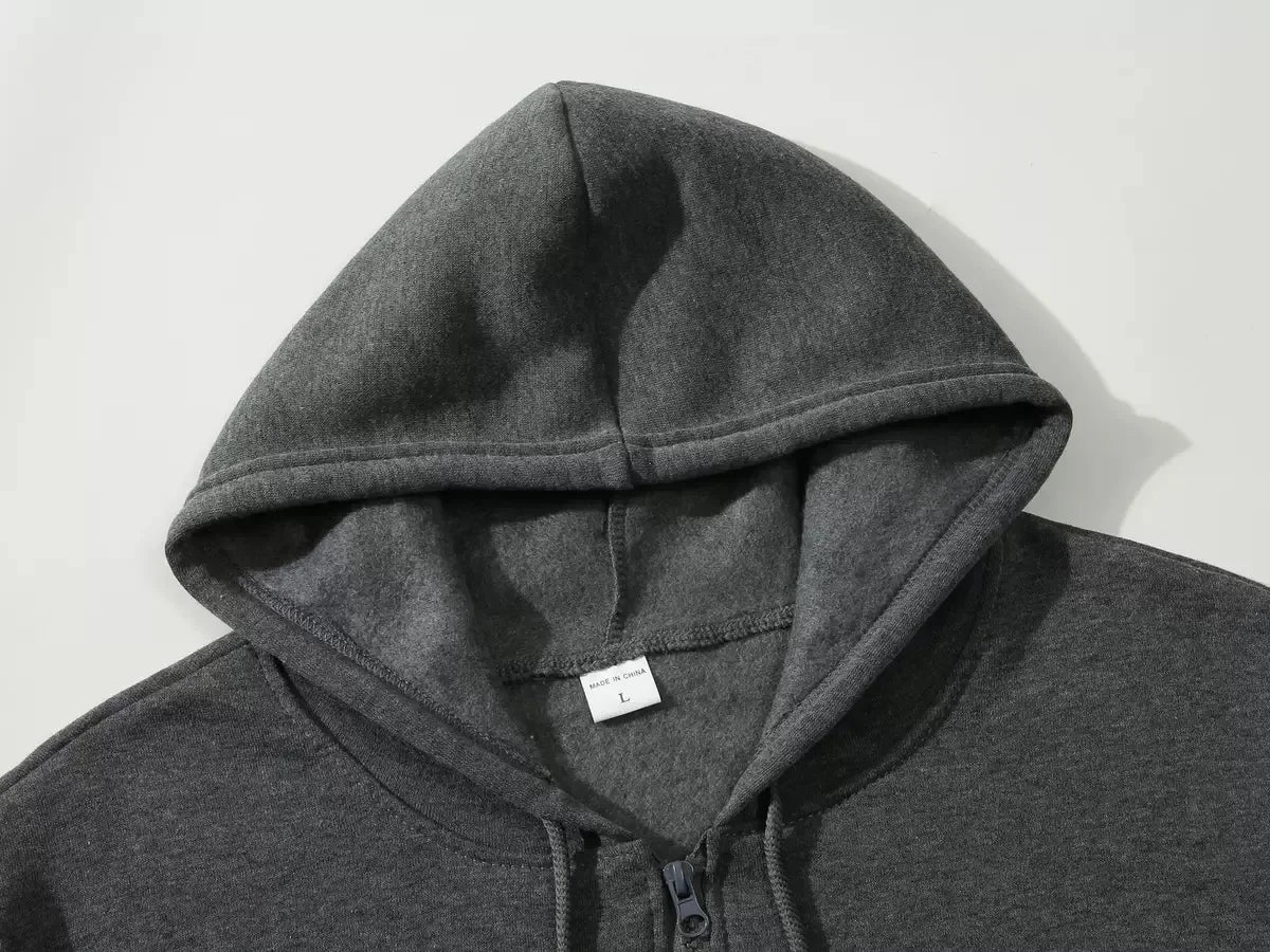 Hoodie Zip “NO PRESENCE” Negra Oversize