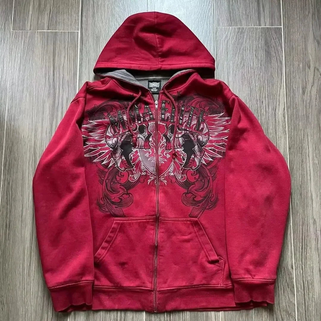 Sudadera Y2K Roja Vintage