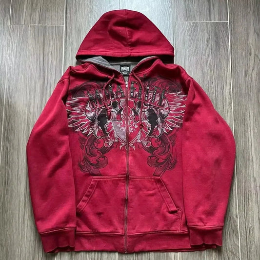 Sudadera Y2K Roja Vintage