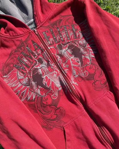 Sudadera Y2K Roja Vintage