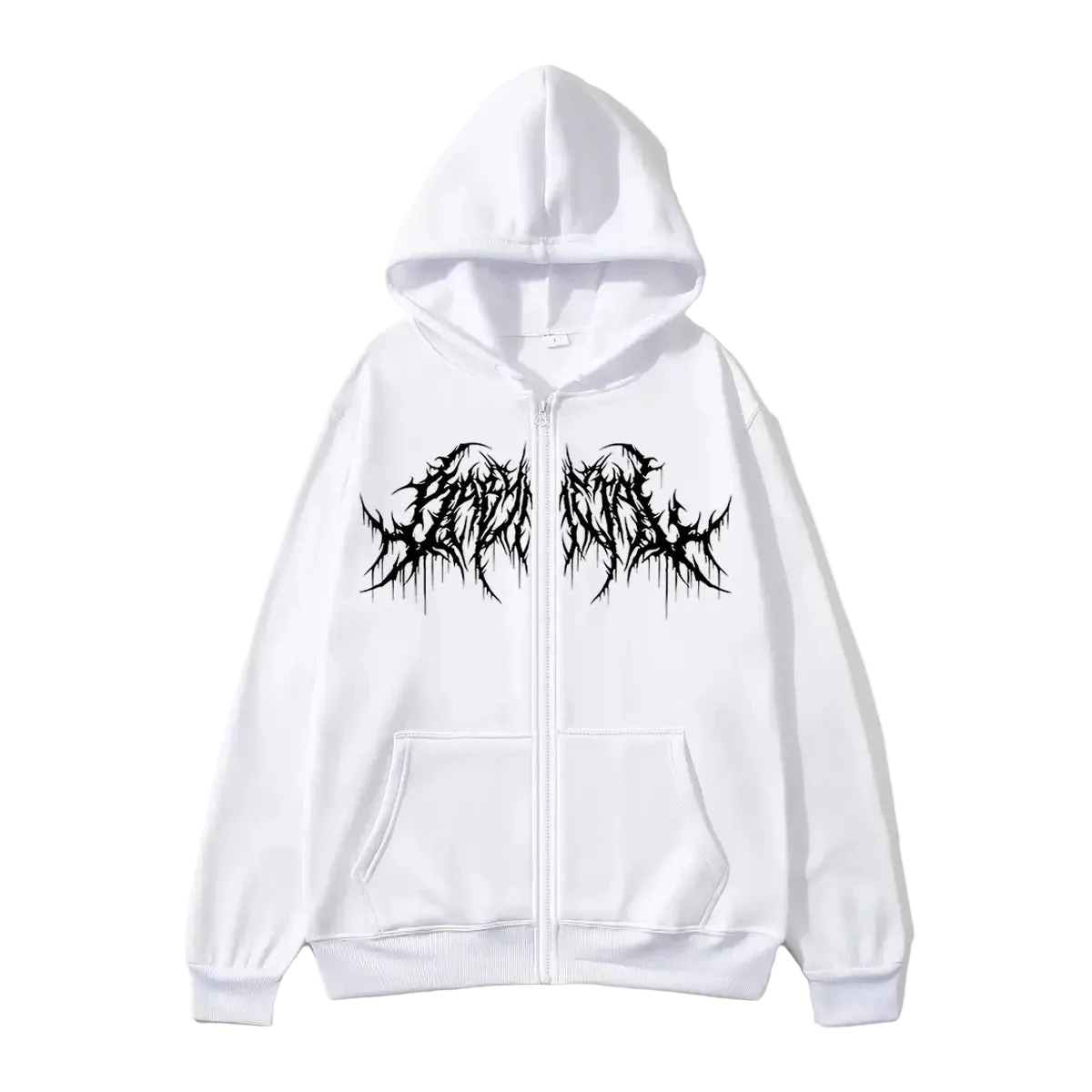 Hoodie Zip “NO PRESENCE” Negra Oversize