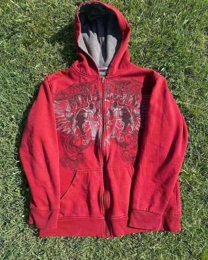 Sudadera Y2K Roja Vintage